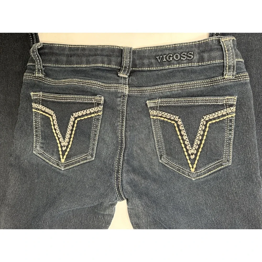 Vigoss Skinny Jeans Girls 12 Dark‎ Wash Stretch Denim Blue School 5-Pocket